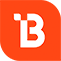 An orange rounded square with a white uppercase letter B. The left top part of the B forms a small pixelated checkered pattern, reflecting a digital, Hosted VoIP Phone System-inspired look.