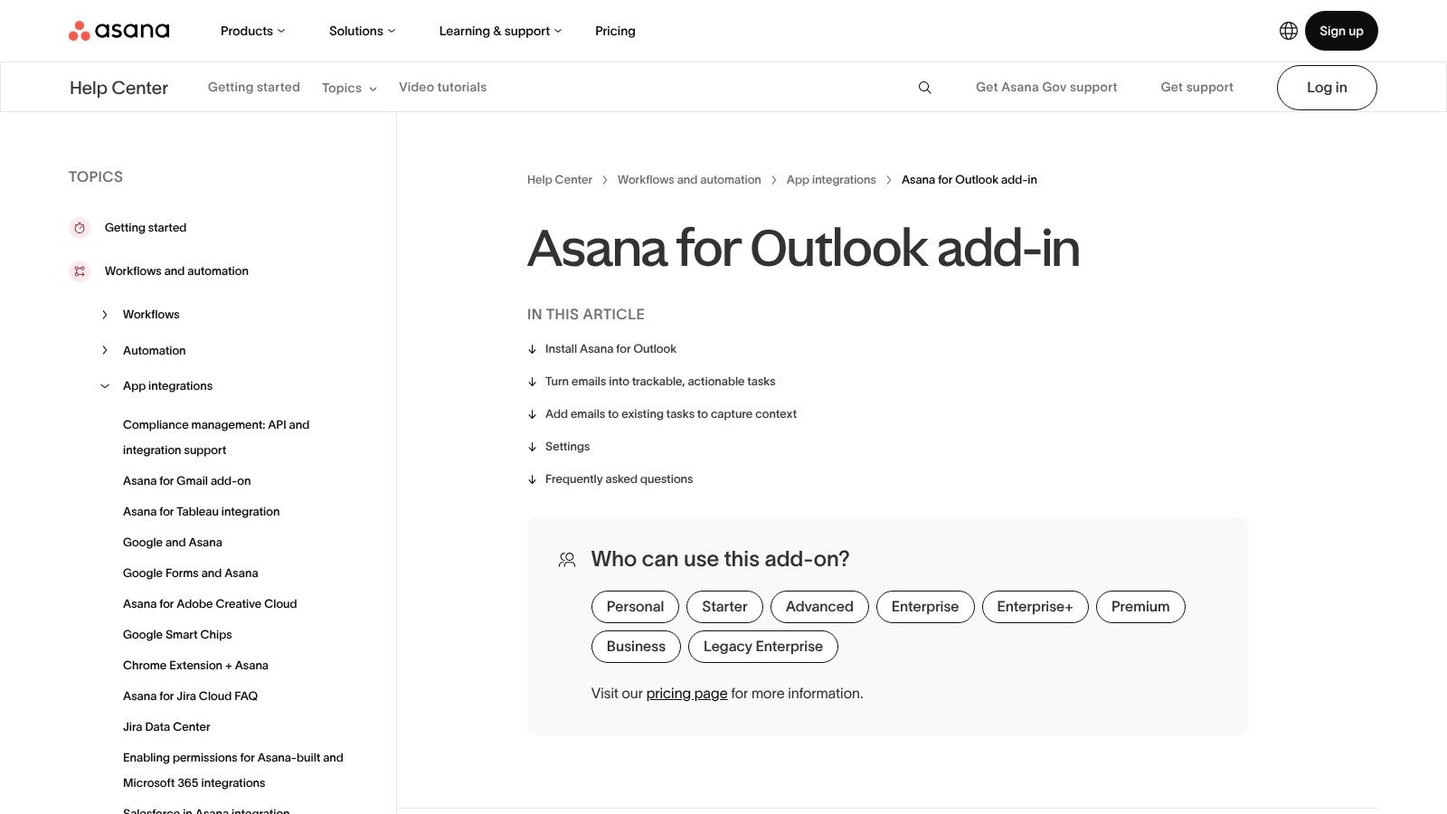 Asana for Outlook