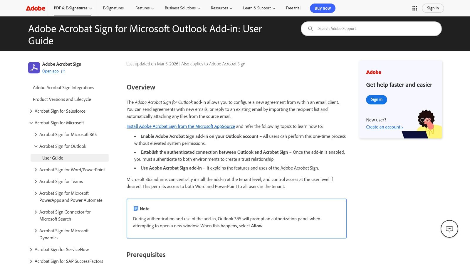Adobe Acrobat Sign for Outlook