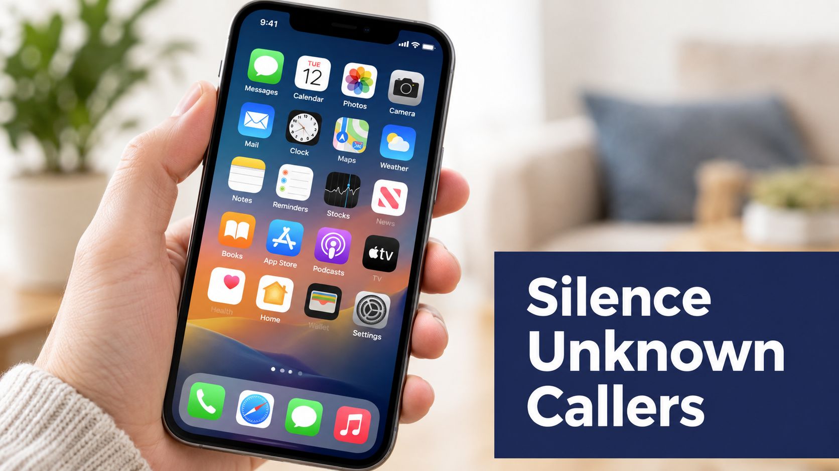Screenshot from https://example.com/screenshots/ios-silence-unknown-callers.png